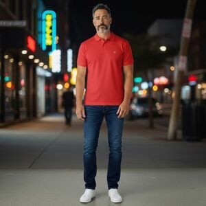 Izod Men's Performance Stretch Golf Polo Shirt Red, Size  2XL